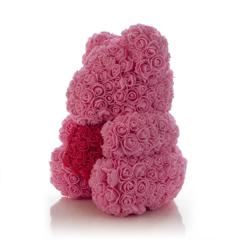 Rose Bear in Blush Pink with Red Heart