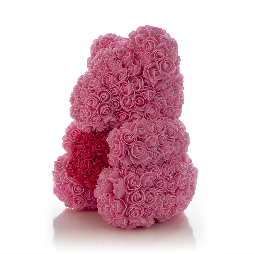 Rose Bear in Blush Pink with Red Heart