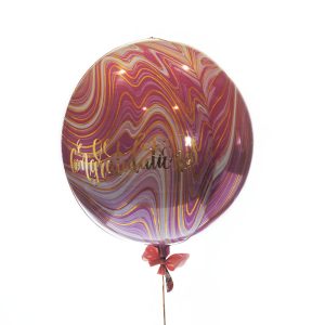 'Congratulations' Marble Orb with Helium Balloon