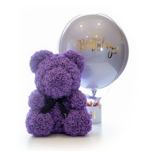 Rose Bear and ‘Happy Birthday’ Air Balloon Combination